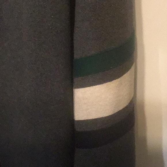 VINTAGE STRUCTURE 100% Cotton dark gray tan dark blue one green stripe - Picture 3 of 5